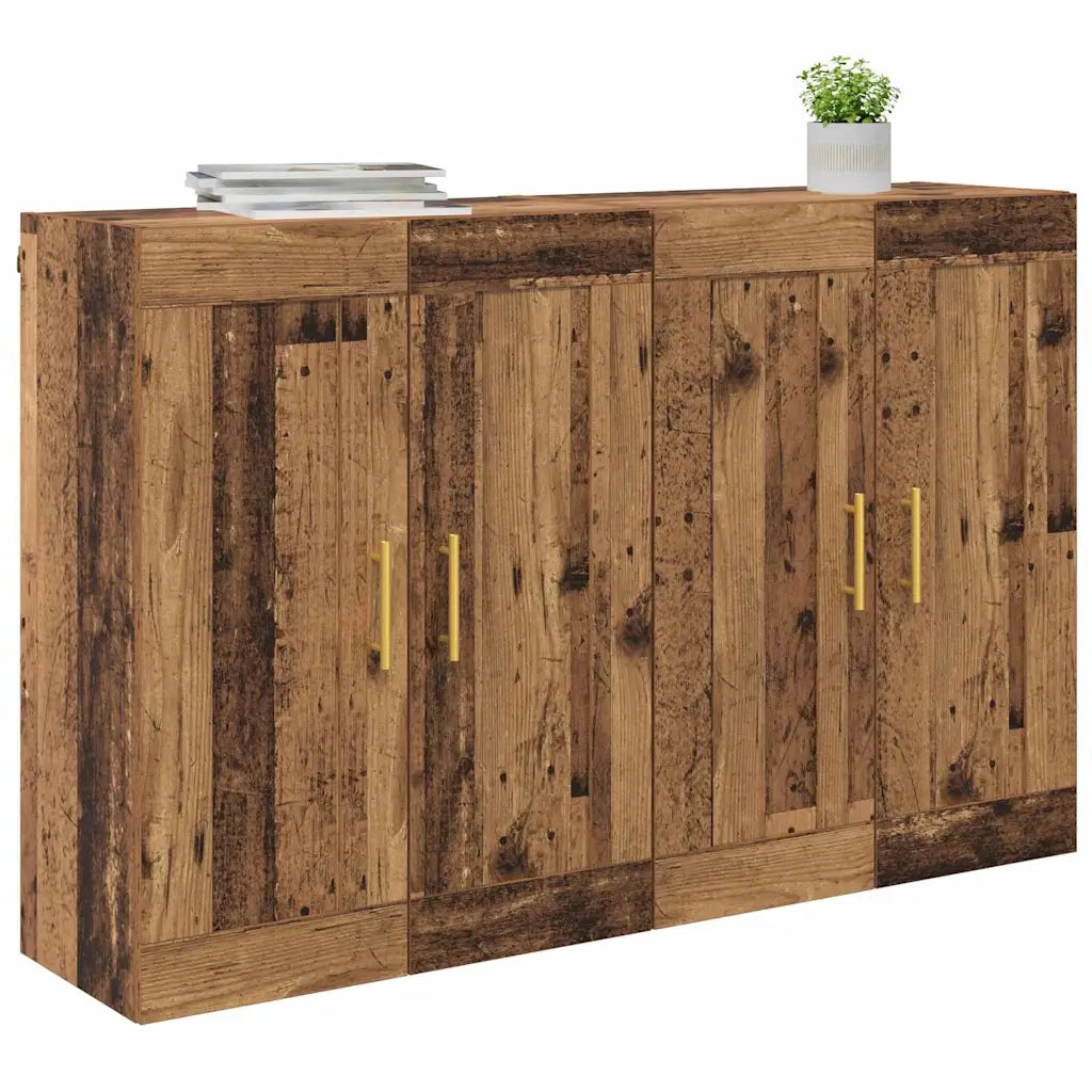 Mobile a muro 2 pcs Legno vecchio 69,5 x 34 x 90 cm 3415561