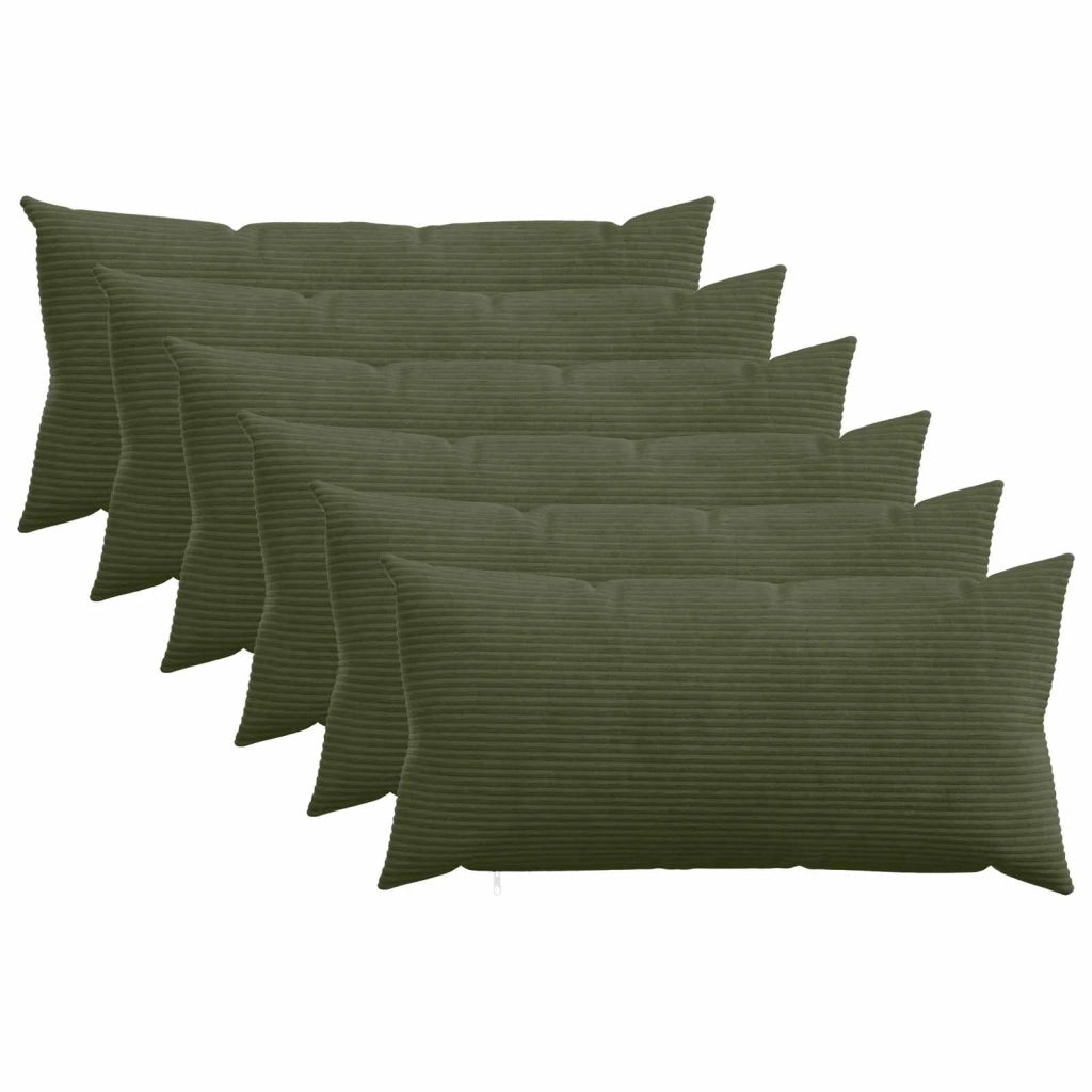 Federa 6 pcs HEERLEN Verde 40 x 80 cm corduroy 909932