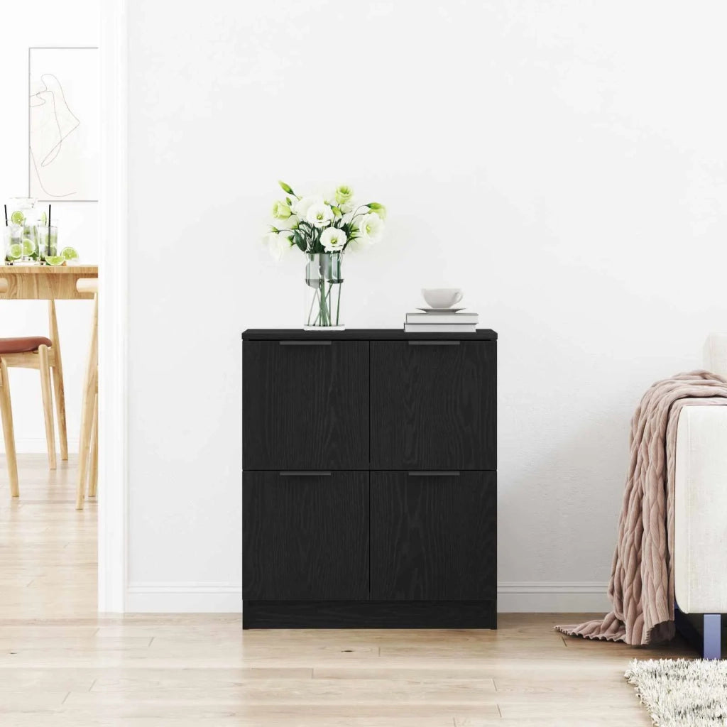 Credenza Rovere Nero 60 x 30 x 70 cm Legno multistrato 862739