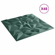 Pannelli da parete 48 pz Verde ametista 50 x 50 cm Schiuma XPS CFW9770057