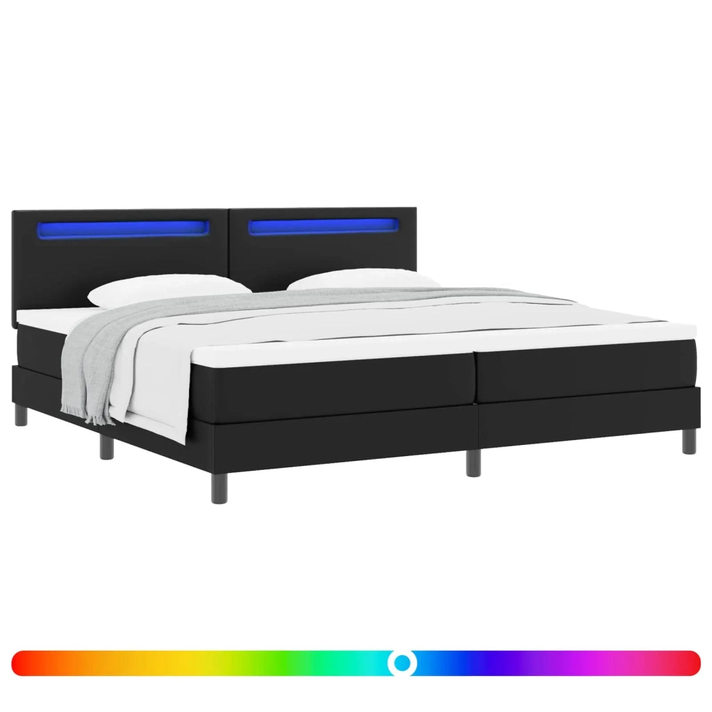 Letto a molle con materasso Nero 200 x 200 cm Pelle sintetica 3339064