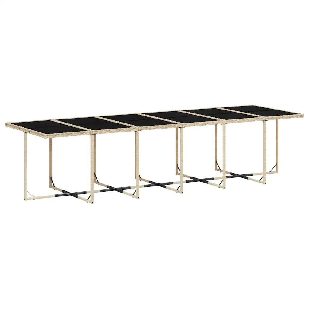 Set da Pranzo da Giardino 17 pz con Cuscini Beige in Polyrattan 3211426