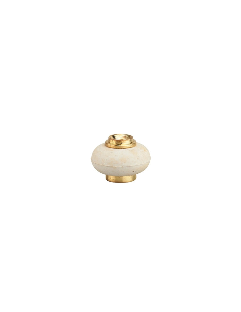 Fermaporta a vite, fissaggio a pavimento, gomma, Ø30x22mm, ottone - THIRARD
