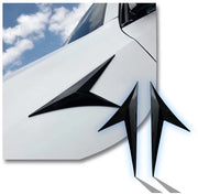 Bordatura universale per auto - 2 pezzi - Vanne di ventilazione - Decorativa copertura - Nero lucido - Disegno a nastro di fibre di carbonio