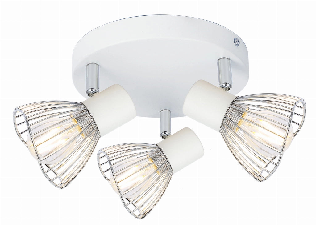 Candellux FLY 98-61980 plafoniera bianca cromo 3xE14