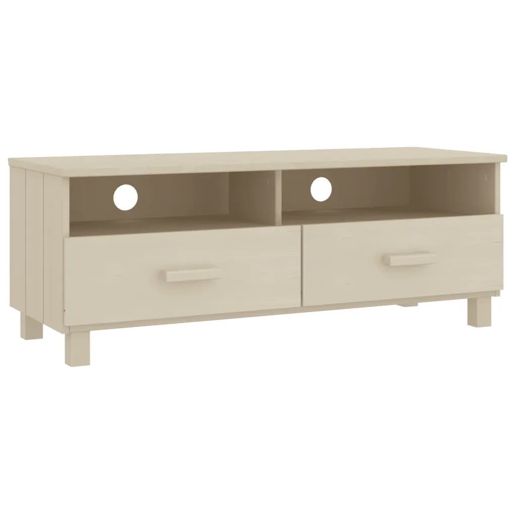 Mobile TV-Credenza TV-Console TV HAMAR ambra 106x40x40 cm in Legno Massello di Pino