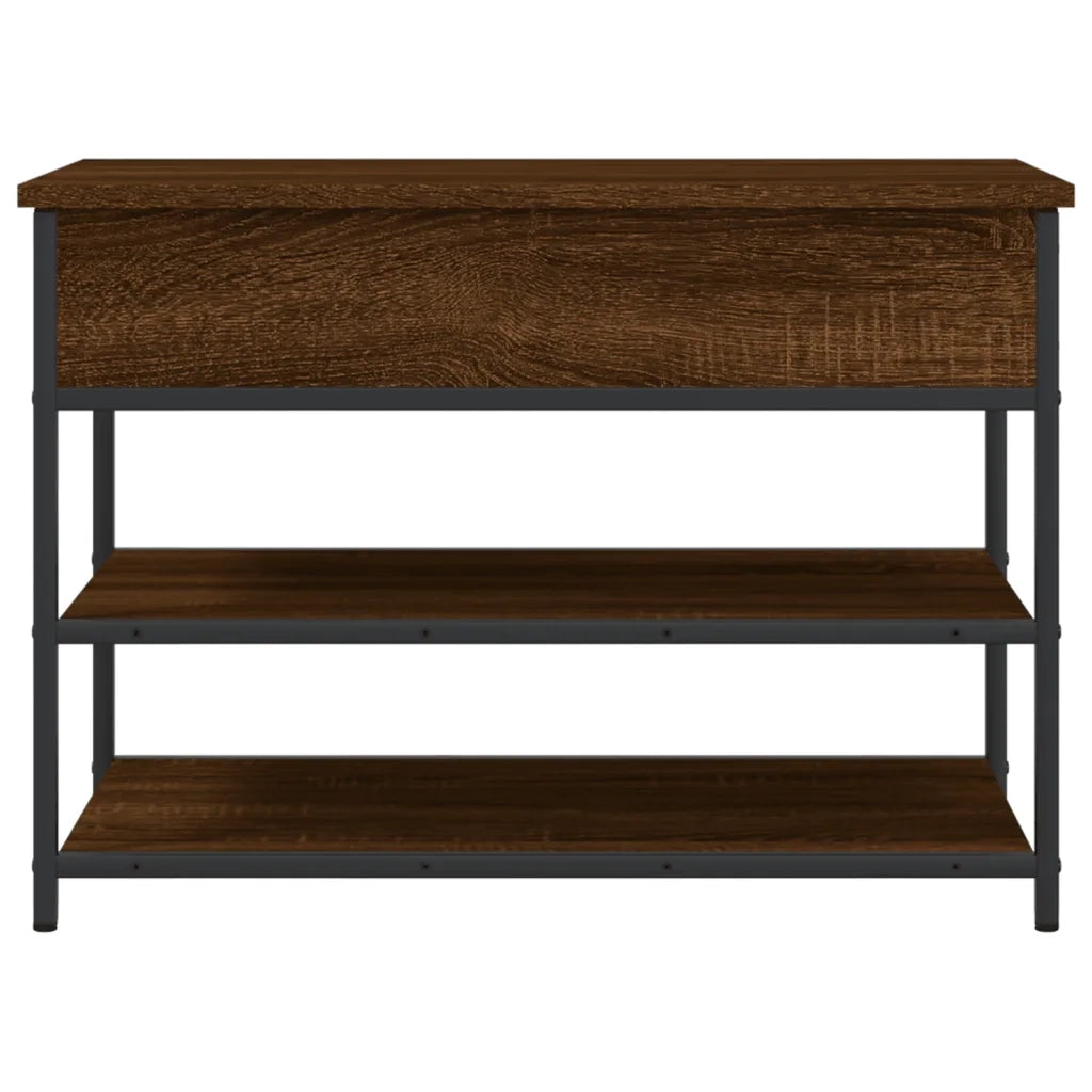 Panca Portascarpe-Sgabello-Panca Scarpiera Rovere Marrone 70x42,5x50cm Legno Multistrato