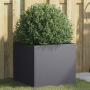 Fioriera-Vaso-Contenitore per Piante Antracite 42x40x39 cm in Acciaio