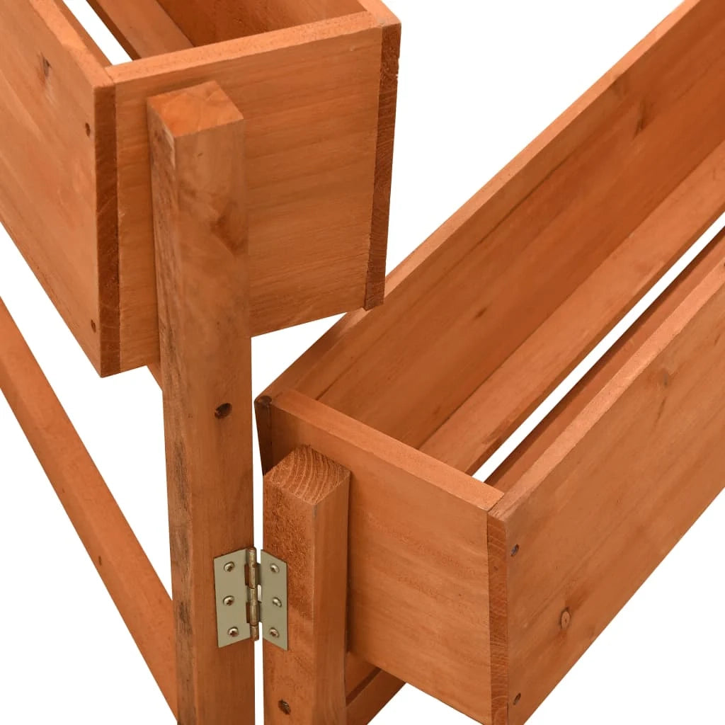 Fioriera pieghevole arancione da giardino 60 x 14 x 75 cm legno di abete 02_0000835