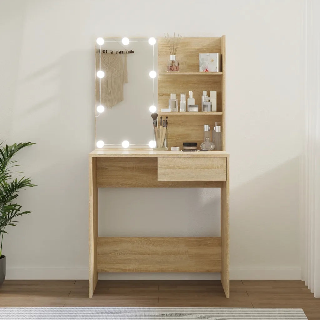 Toeletta con LED Rovere Sonoma 74,5x40x141 cm 808804