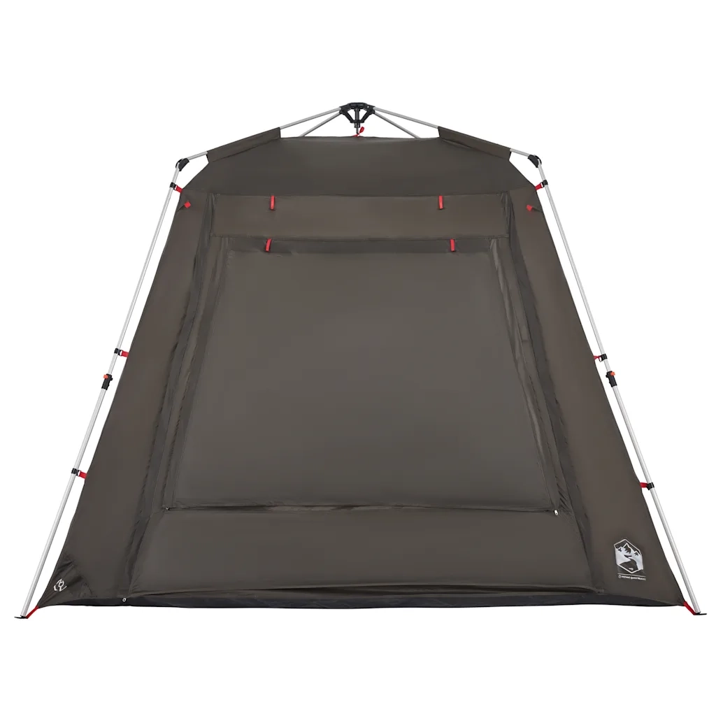 Tenda da Pesca 4 Persone-Tenda da campeggio Marrone a Rilascio Rapido 807698
