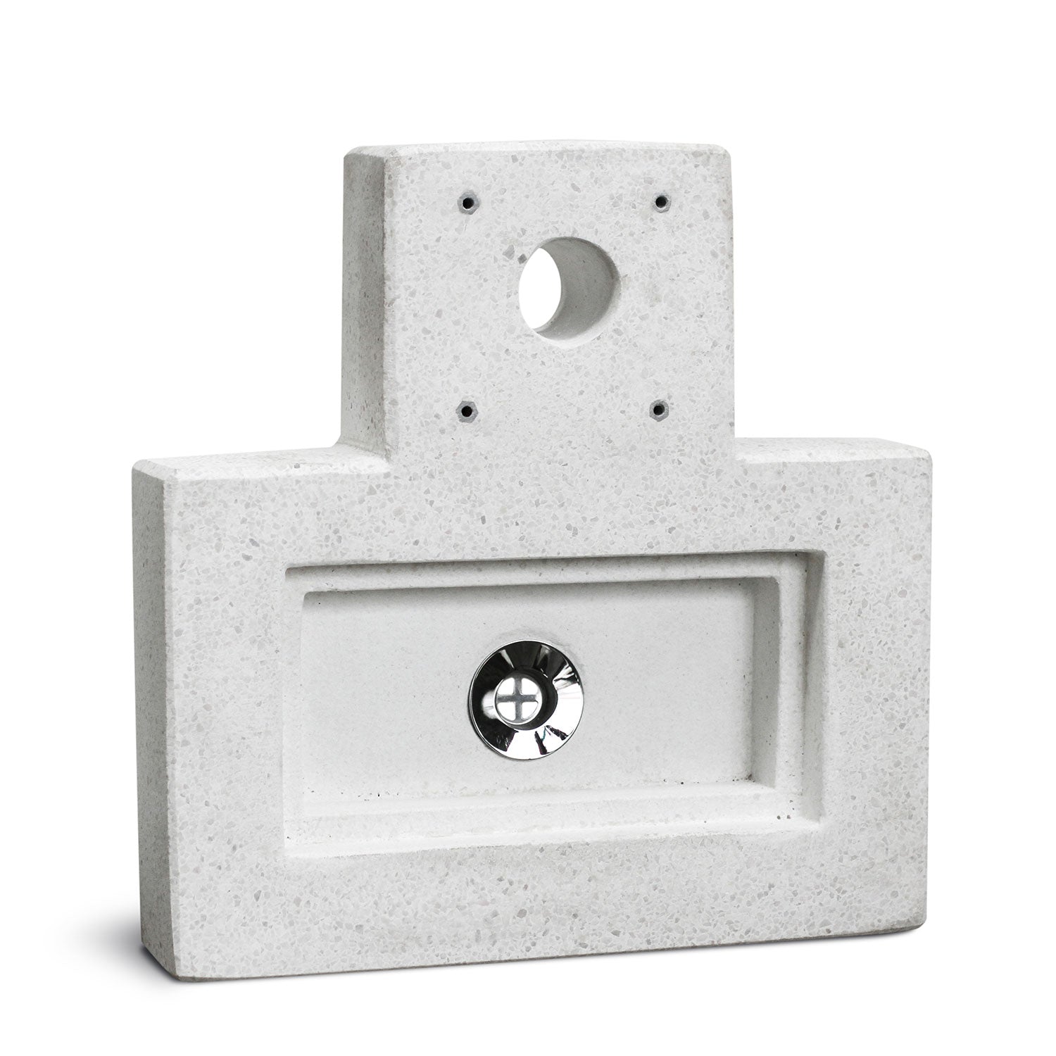 Base con Vasca Rettangolare 40x40x8 cm per Fontane in Cemento Levigato Bianco