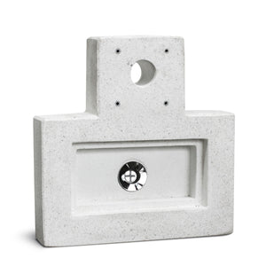 Base con Vasca Rettangolare 40x40x8 cm per Fontane in Cemento Levigato Bianco