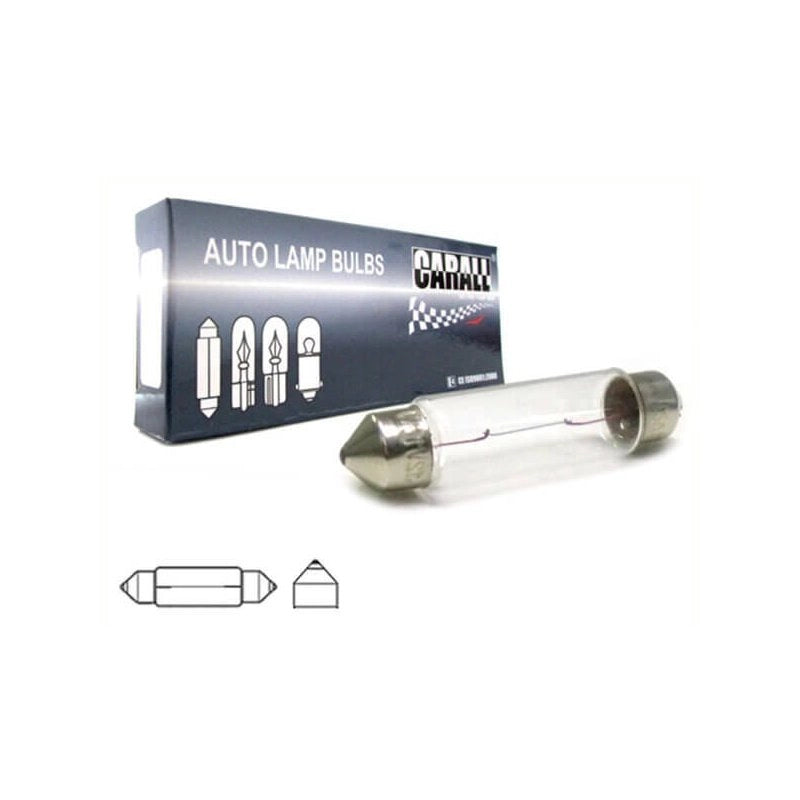 10x Lampade Alogene Siluro T11 C10W 41mm 12V 10W Interni Cortesia Targa Auto