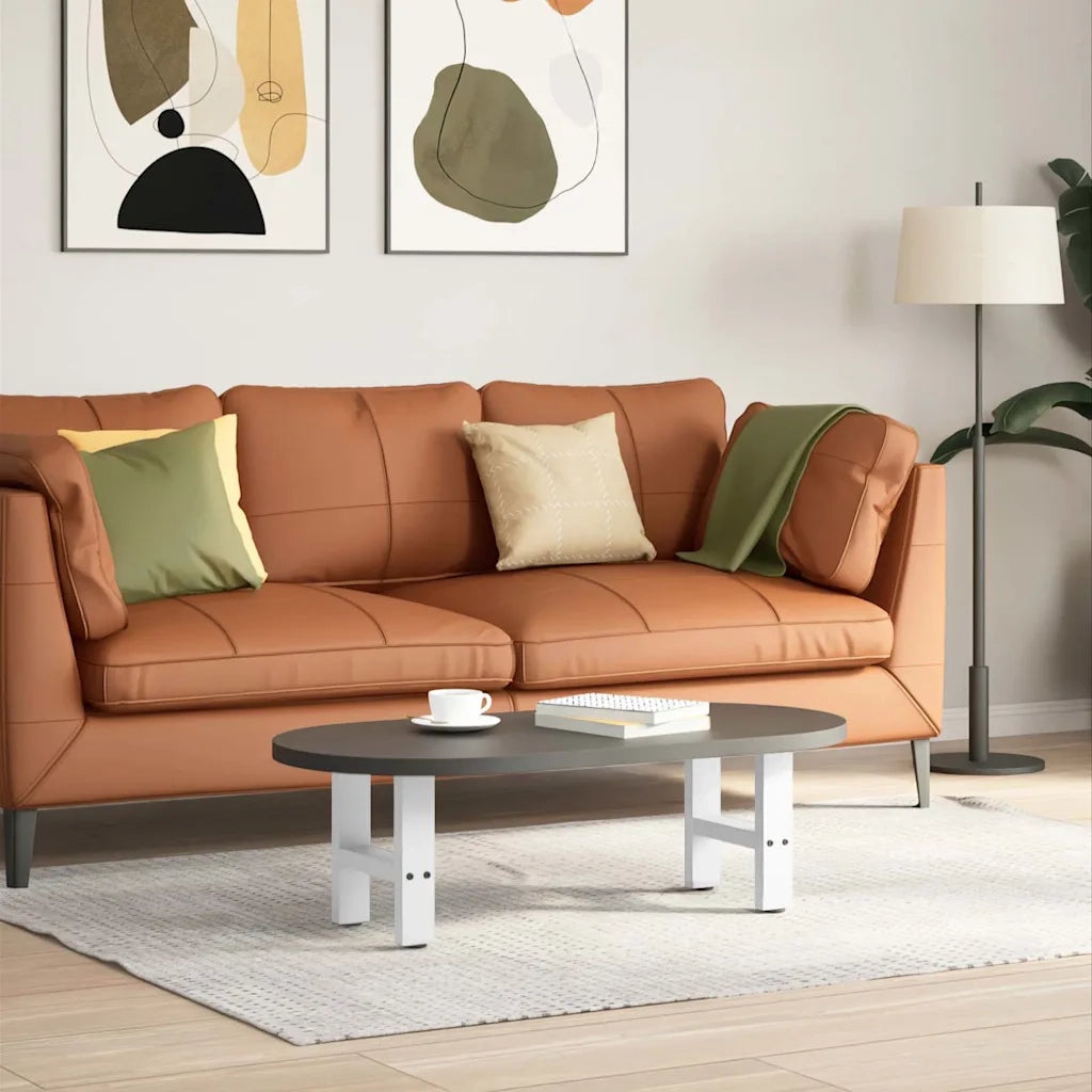 Gambe per Tavolino da Caffè Bianche 2 pz 40x(30-31) cm Acciaio 4013257