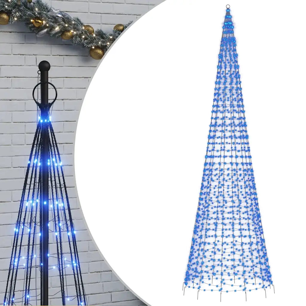 Illuminazione Albero di Natale su Pennone 1534LED Blu 500cmcod mxl 131341