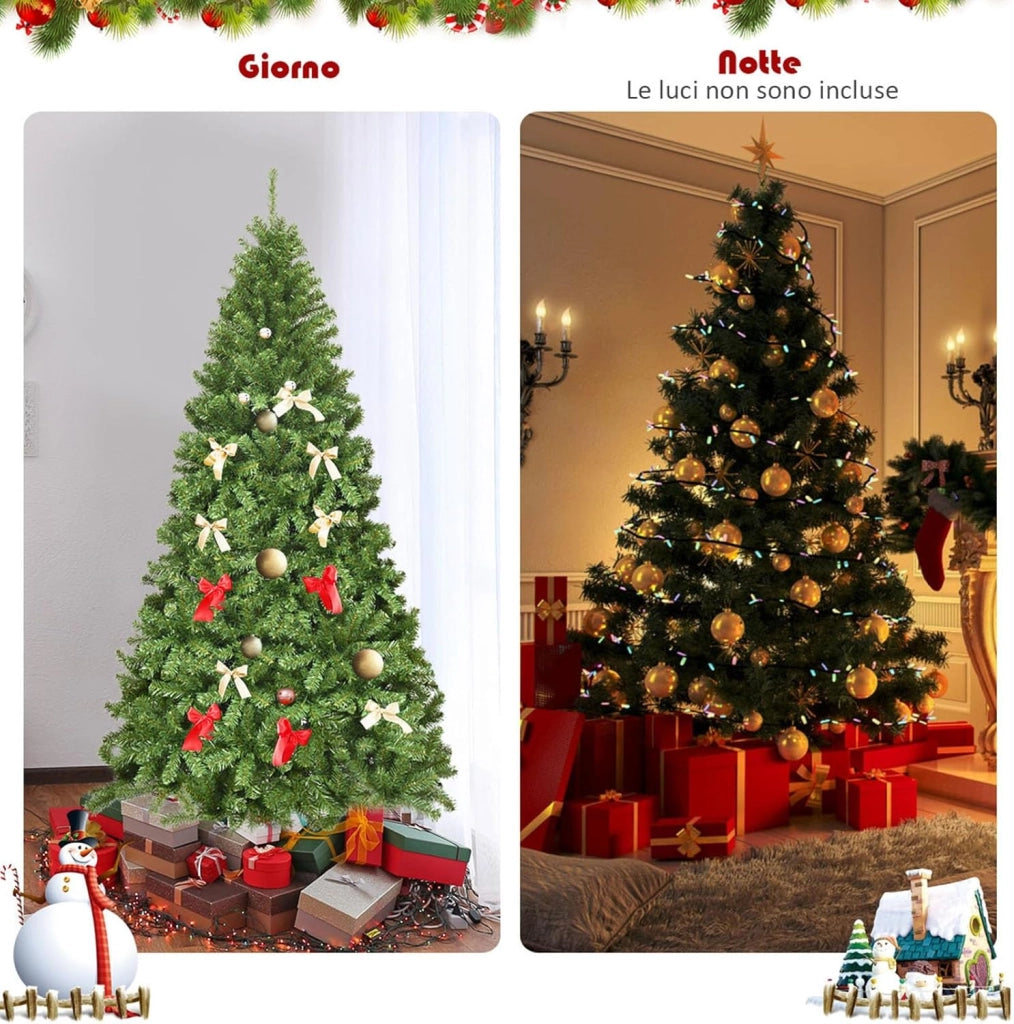 Albero di Natale 180/230 cm, Albero di Natale Artificiale con 928/1346 Rami Folti, Base in Metallo, Albero di Natale Realistico per Casa,Ufficio e Negozio (230 CM)