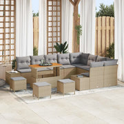 Set Divano da Giardino con cuscino 13 pcs Beige Poly Rattan 3364782