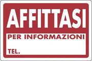 TARGA SEGNALETICA AFFITTASI- 10,0 pz