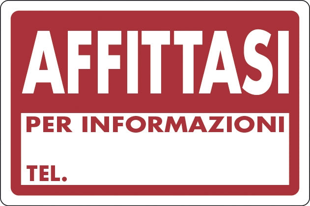 TARGA SEGNALETICA AFFITTASI- 10,0 pz