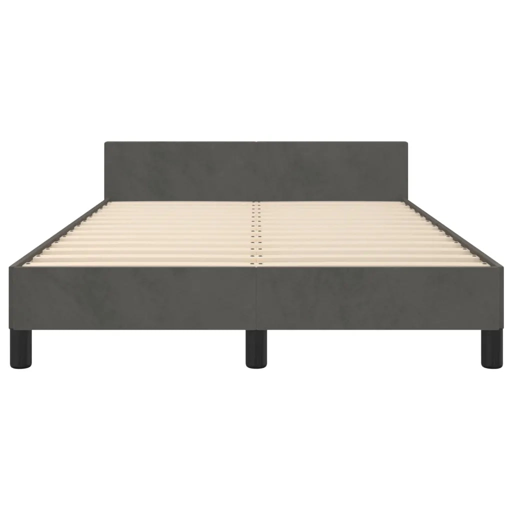 Giroletto senza Materasso Grigio Scuro 120x190 cm Velluto
