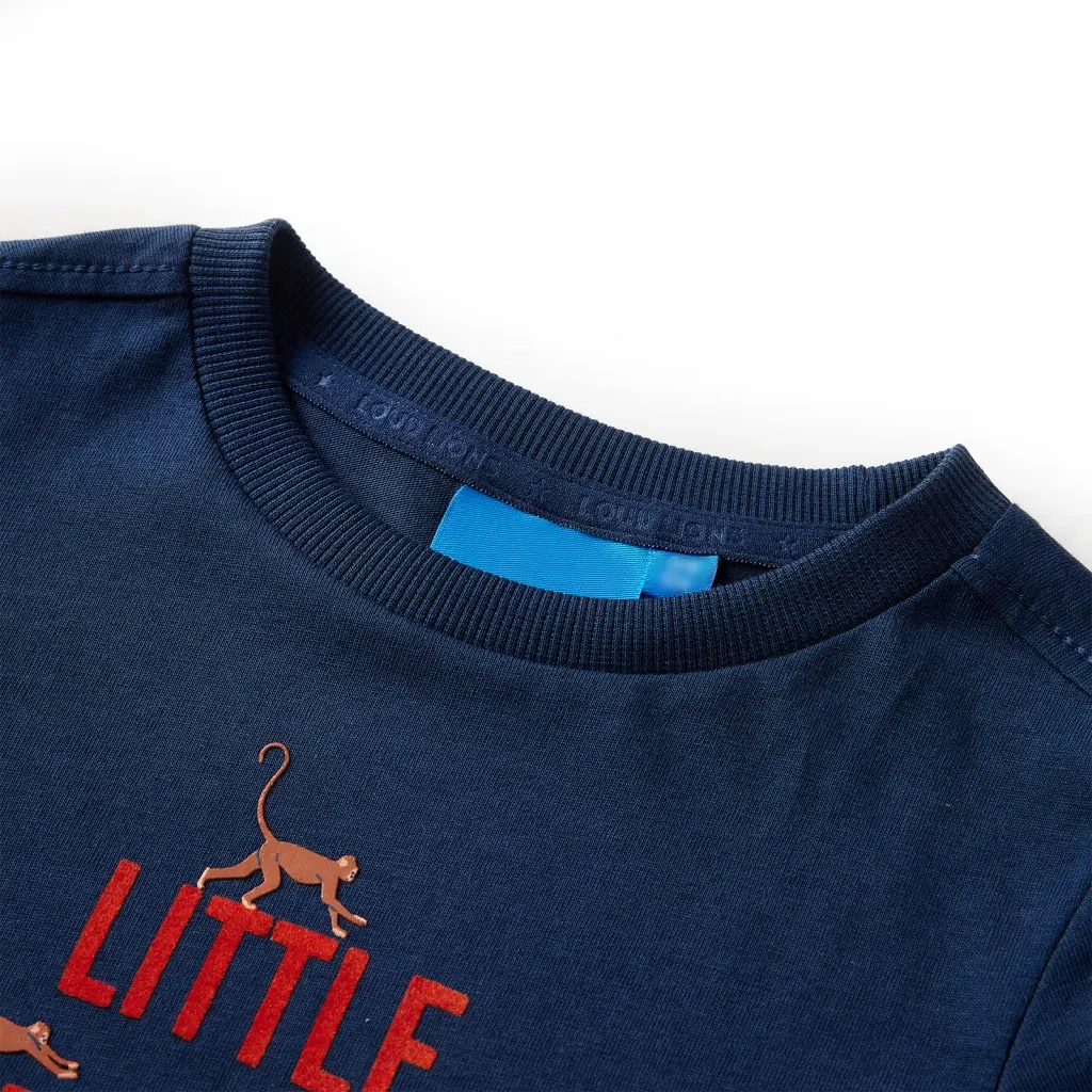 Maglietta Bambini Maniche Lunghe Blu Marino 140 13034