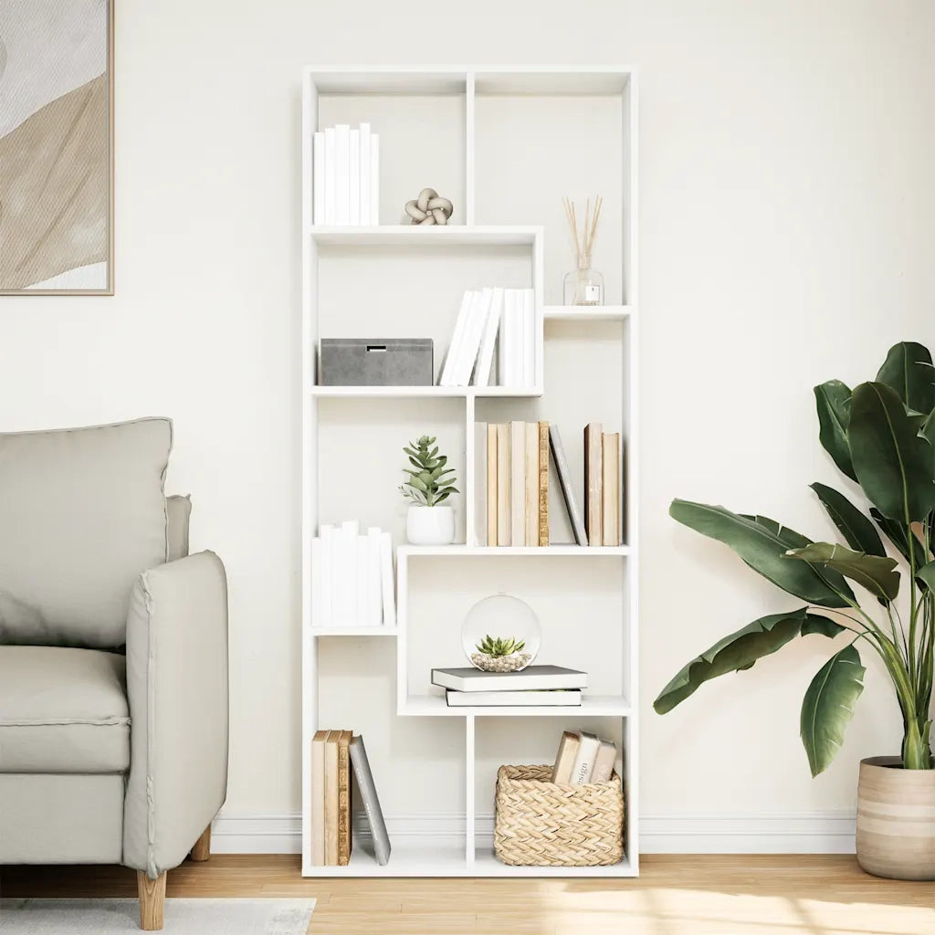 Libreria Divisorio Bianca 67x25x161,5 cm in Truciolato 858075