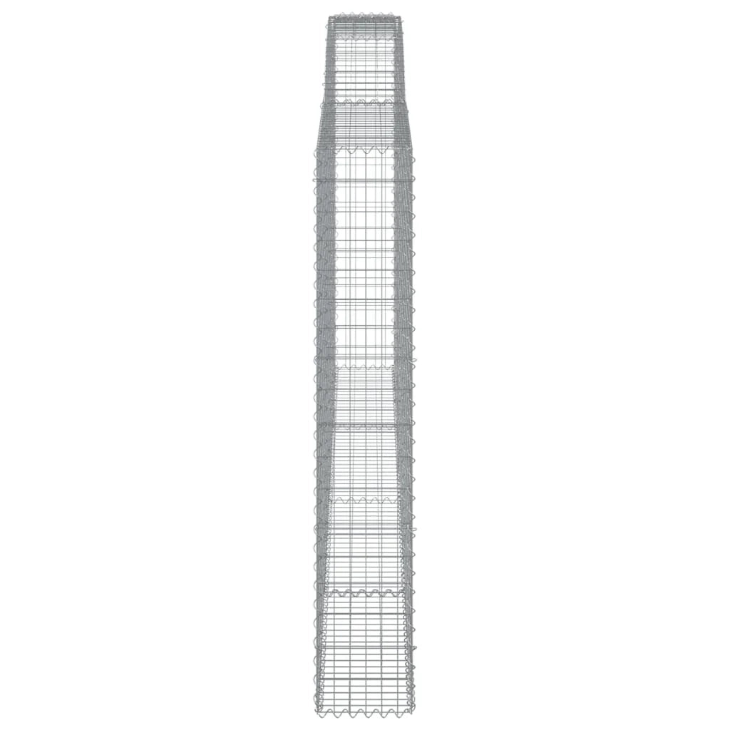 Set di 2 gabbioni ad arco per recinzione gabbia o muro di contenimento 400 x 30 x 180/200 cm ferro zincato argento 02_0041390
