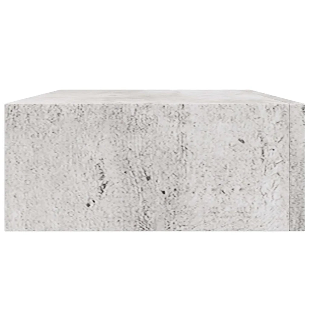 2 pz Mensola | Scaffali con Cassetti Grigio Cemento 40x23,5x10 cm in MDF