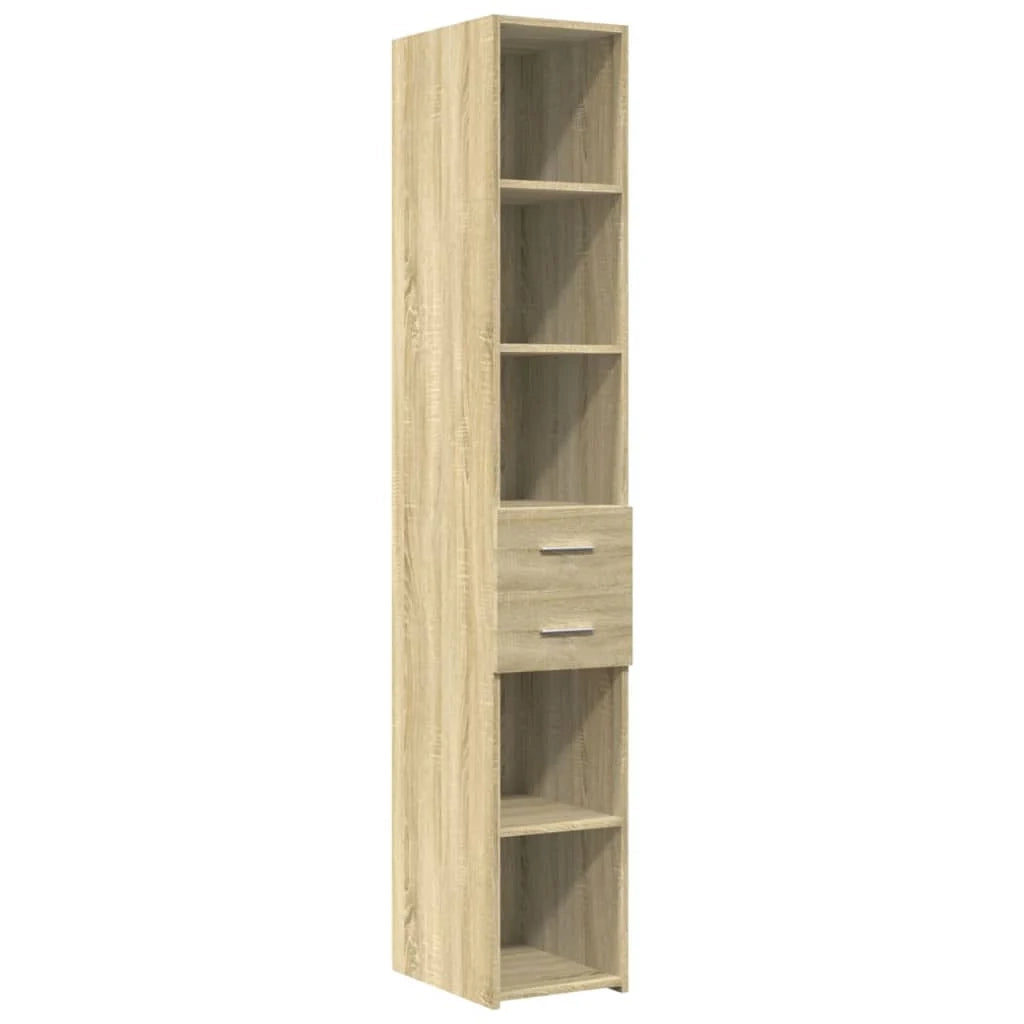 Buffet credenza cassettiera armadio mobile contenitore organizer cucina soggiorno salotto rovere Sonoma alto 30 x 42,5 x 185 cm legno ingegnerizzato marrone 02_0033939