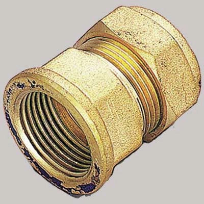 RACCORDO DRITTO FEMMINA CON OGIVA OTTONE  22 x 1     TIEMME