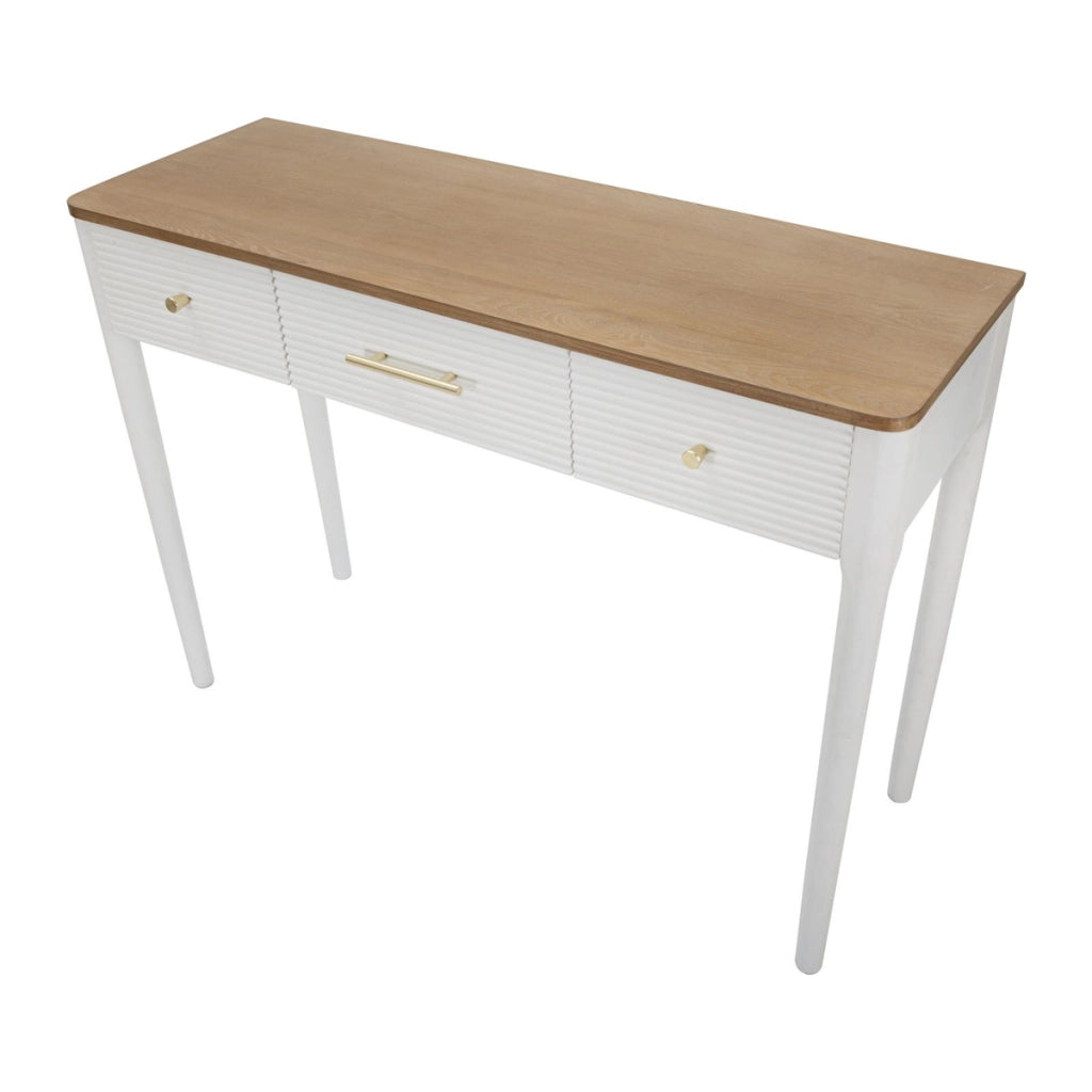 Tavolo Consolle VKH606, Bianco, Legno, 107x37x80 cm
