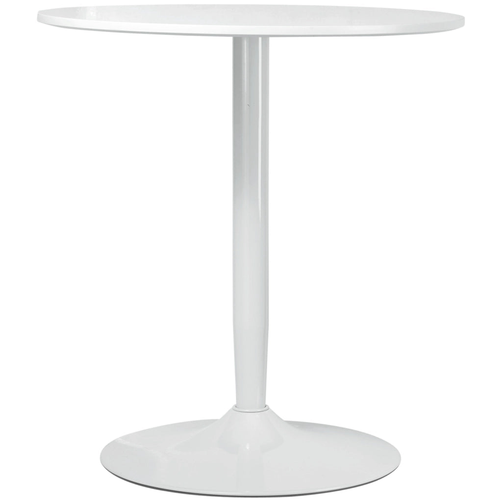 Tavolo Rotondo Moderno per 2 Persone in MDF e Acciaio , ?70x75cm, Bianco