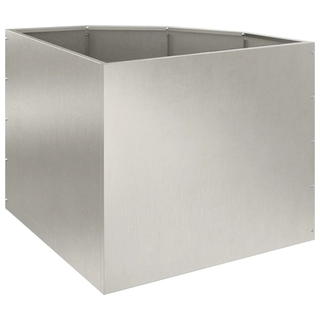 Vaso d'angolo-Fioriera-Contenitore per Piante Argento 60 x 60 x 50 cm Acciaio inossidabile