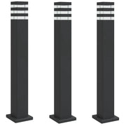 Lampade da terra per esterni 3 pezzi 80 cm alluminio nero 02_0042554