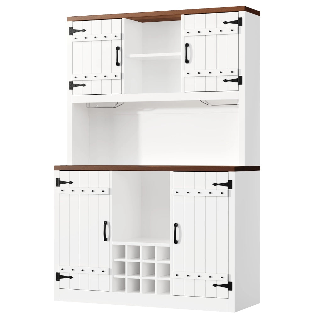 Dispensa da cucina con 2 ante; vani aperti; ripiani regolabili e LED RGB - MDF - 120x40x180 cm