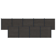 Pannello di Recinzione 9 pcs WPC e Alluminio Nero 3429419