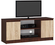 Mobile TV AKORD Wengé 120 cm 2 ante inserto frontale Sonoma Quercia 120x40x55 cm