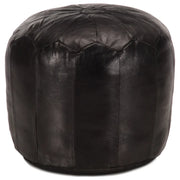 Pouf Nero 40x35 cm in Vera Pelle di Capracod mxl 82246