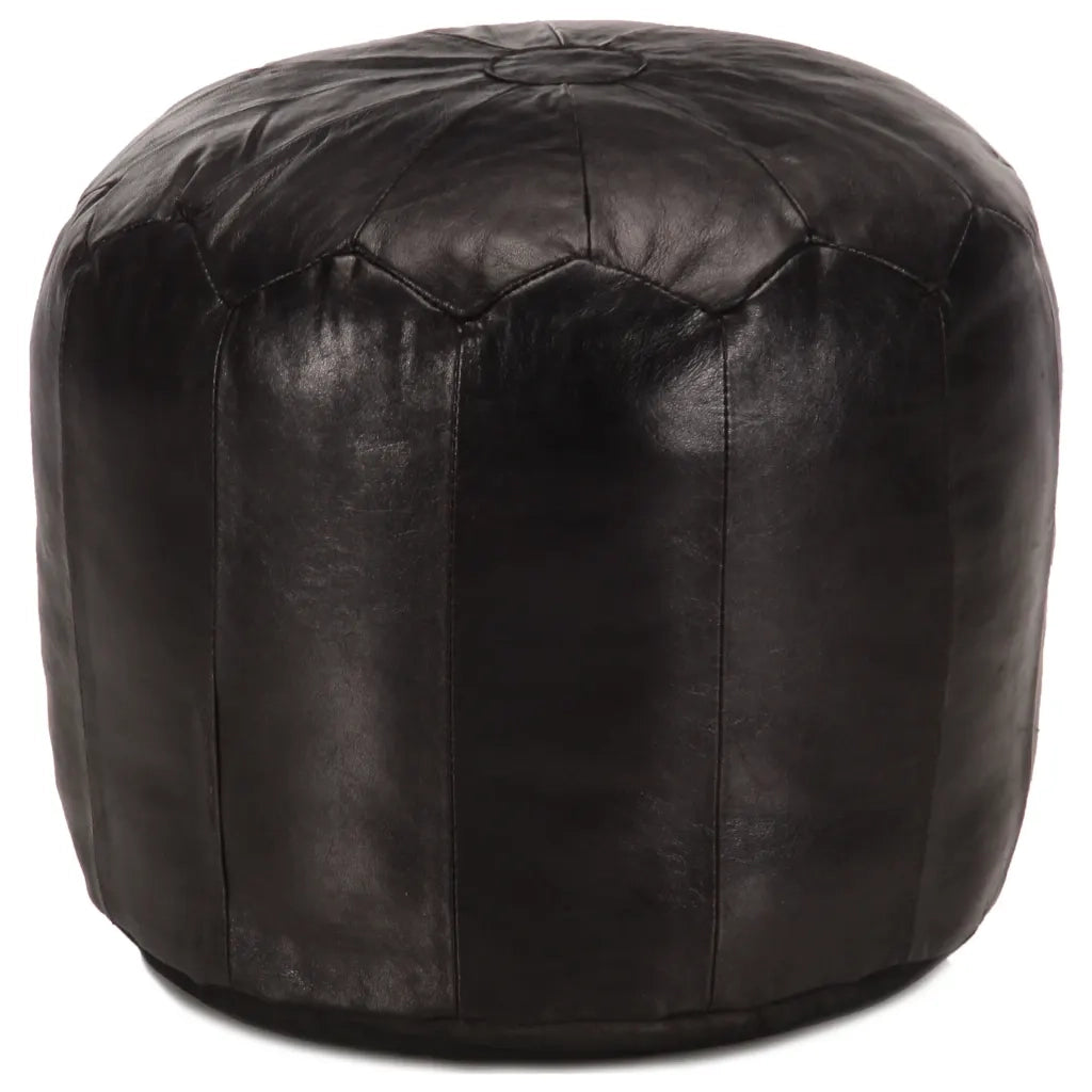 Pouf Nero 40x35 cm in Vera Pelle di Capracod mxl 82246