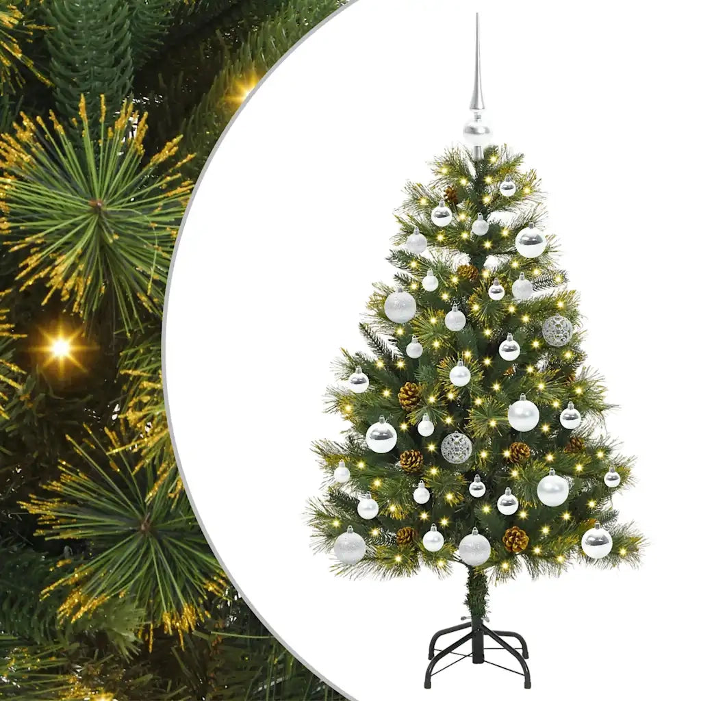Albero di Natale | Decorazioni natalizie artificiale pieghevole con coni Verde 150 cm