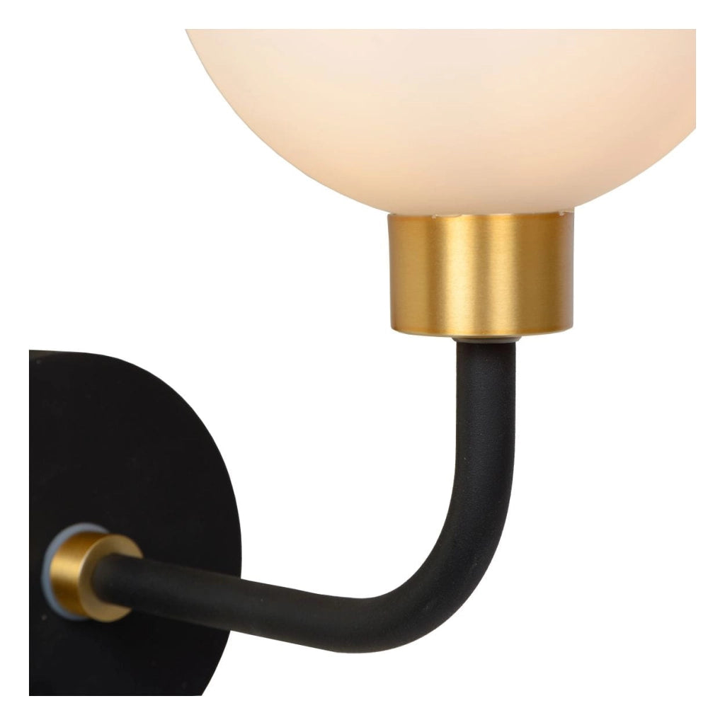 Applique Lucide Berend in vetro G9 33W nero bianco oro