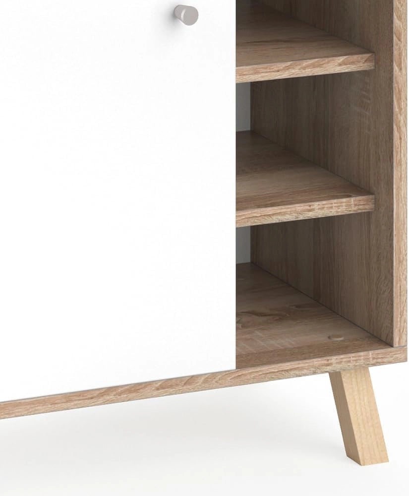 Set mobili bagno Senyo, Bianco, 62 cm, composto da armadietto a specchio, base lavabo, armadio medio e 2 scaffali bagno