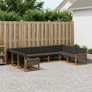 Set di divani da esterno con cuscino 9 pcs Naturale e Nero 3381676