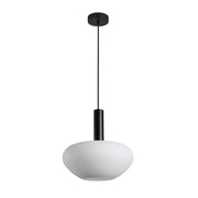 Sospensione moderna nera vetro opale E27 40W Gater Italux
