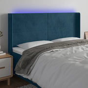 Testiera a LED Blu Scuro 183x16x118/128 cm in Vellutocod mxl 73870