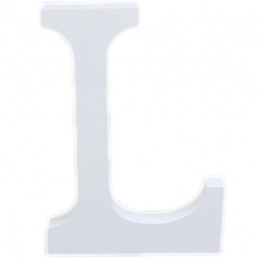 Trade Shop - Lettera L In Legno Bianco Decorazione Confettata Matrimonio Compleanno Promessa -