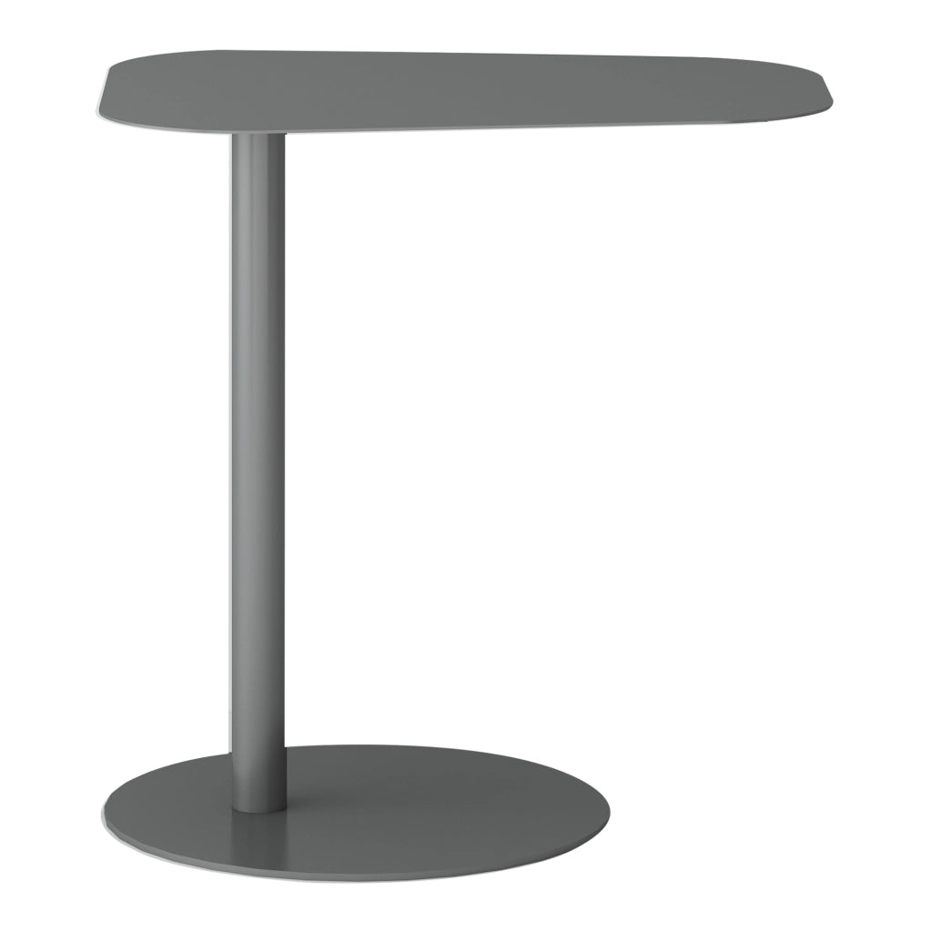 Tavolino Laterale da Divano Nastätten Metallo Piano Trapezoidale - Grigio opaco [en.casa]