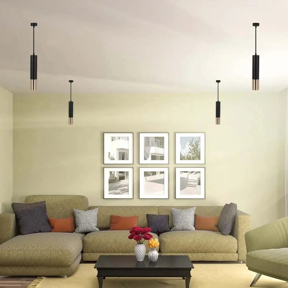 Lampada a sospensione tubolare nero/oro GU10 V-TAC VT-977