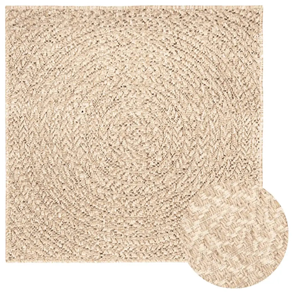 Tappeto ZIZUR Beige 200x200 cm Aspetto Iuta Interni ed Esterni 4010410